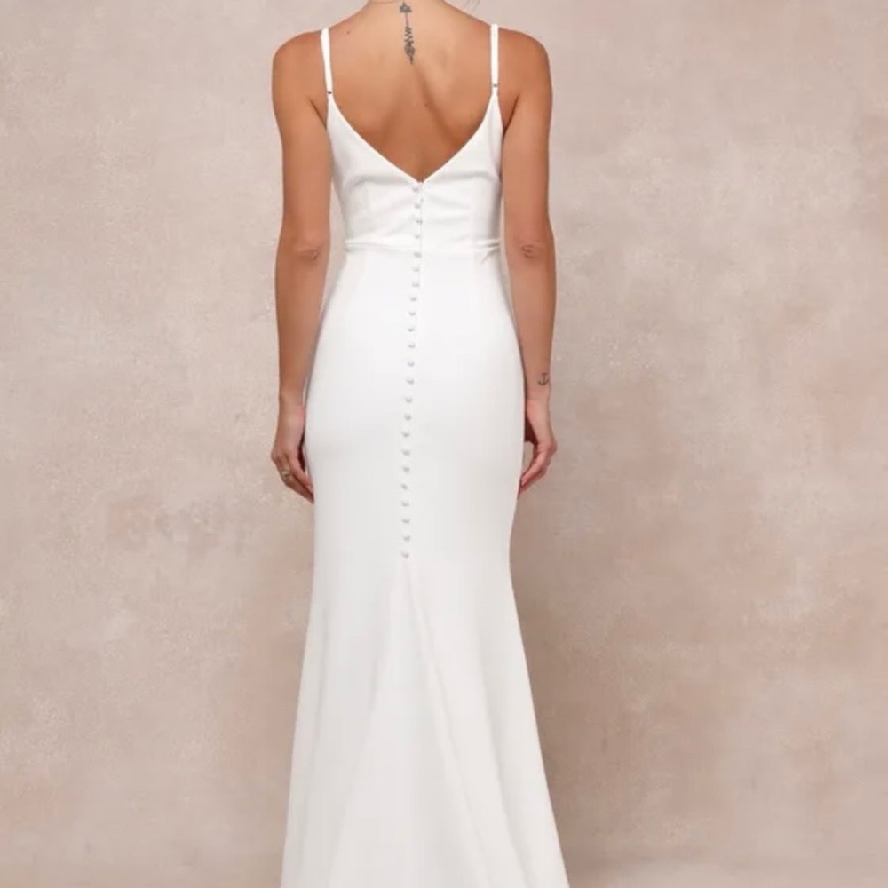 Lulus Feeling Of Forever White Sleeveless Mermaid Maxi Dress - Size S - Picture 3 of 5